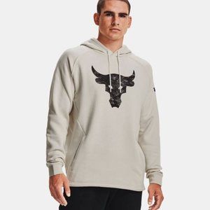 Under Armour Project Rock Beige Cotton Hoodie NWT
